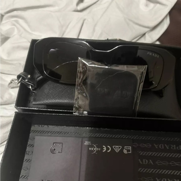 Prada PR17WS 1AB5S049 Women's Sunglasses 49 mm Black / Dark Grey Lens - Picture 9 of 13